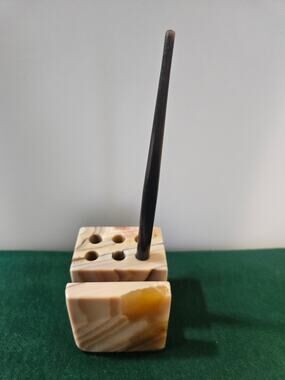 Vintage Onyx Pen Holder Desk Organizer.